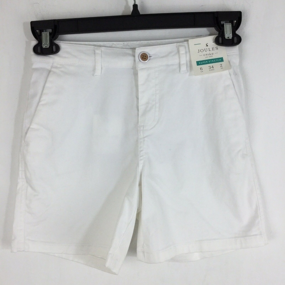 Joules Cruise Shorts Mid Thigh Bright White Chino